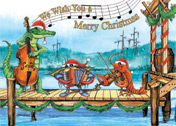 Beach Pier Christmas Cards
